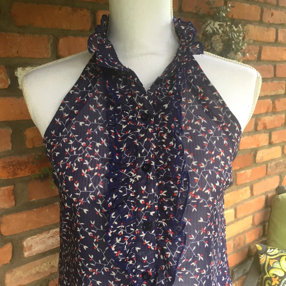 High Neck Ruffle Summer Tank - Picture 2 of 7